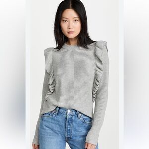 7 for All Mankind Rib Ruffle Sweater